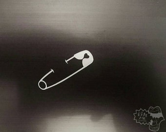Safety Pin Decal with heart