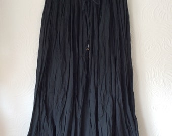 Vintage 70s/80s Black Indian gauze skirt free size