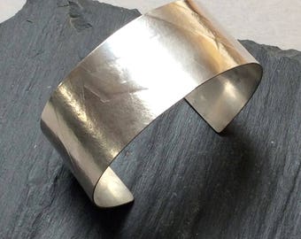 Sterling silver textured cuff bracelet