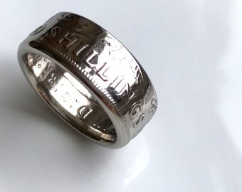1950 two shilling coin ring