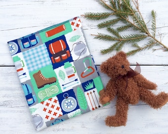 Receiving Blanket, Camping, Hiking, Fishing Baby Boy Blanket, Baby Shower Gift, Hospital Receiving Blanket, Flannel Receiving Blanket