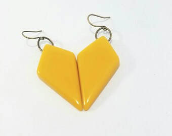 Vintage retro mustard earrings