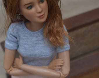 Cropped Crewneck Tee designed for Barbie Made to Move Dolls