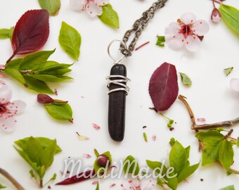 Petrified Wood Wire Wrapped Necklace Pendant