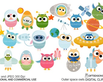 Holiday owls Digital clip art for Personal and Commercial use