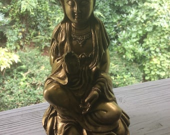 Brass Kwan Yin Statue