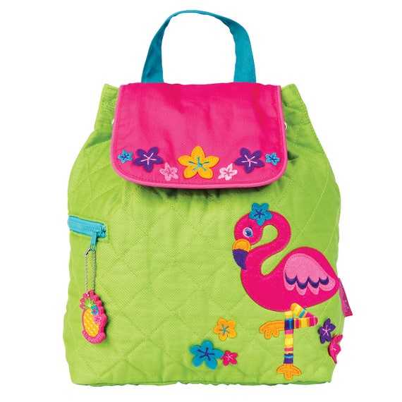 FLAMINGO, Stephen Joseph Quilted Backpack, Personalized Diaper Bag, Toddler Backpack, Kids Backpack. FREE Personalization.