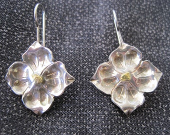 Joryel Vera Sterling Silver Matte & Polished Petals Earrings E9294 main image 0