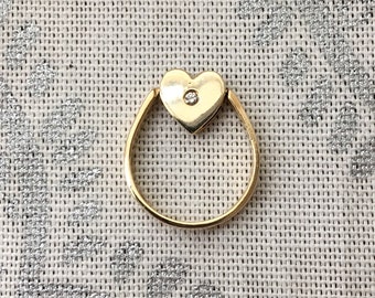 14k Yellow Gold Hearth Flip Ring