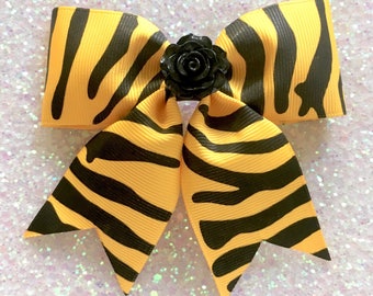 Little Rosie Zebra Hair Bow - Yellow - Psychobilly - Retro - Rockabilly - 50s