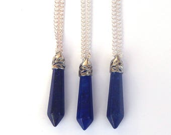Lapis Lazuli Crystal Necklace, Crystal Necklace, Lapis Lazuli Necklace, Crystal Pendant, Crystal Point Necklace, Lapis Lazuli, Lapis Lazuli