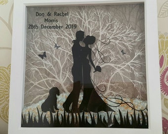 12" Personalised Shadow Box Picture Frame Wedding Anniversary Gift