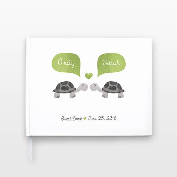 Turtle Wedding Guestbook, Bridal Shower Guest Book, Animal Wedding Guest Book, Unique Engagement Gift, Personalized Journal, Couple Notebook