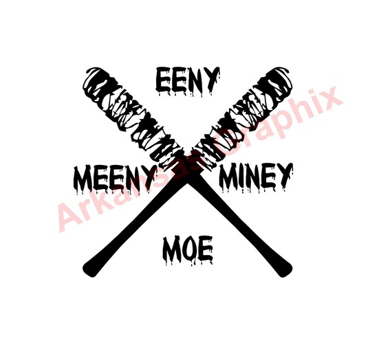 The Walking Dead Negan "Enny Meeny Miney Moe" Decal 4"-9" TWD Negan Lucielle