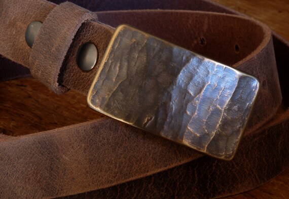 Belt Buckle ~ Canadian Ancient Bronze Wood Grain Buckle Hypoallergenic Accessories Hand Forged Stainless Steel Fits 1.5" Belt For Jeans