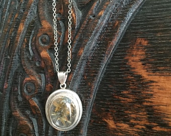 Sterling Silver Rutilated Quartz Pendant Necklace