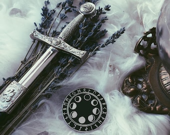 Moon Phase & Rune Hard Enamel Pin