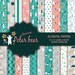 Glitter Polar bear digital paper, glitter digital paper, animal digital paper, Nursery printable, green digital paper, flower digital paper