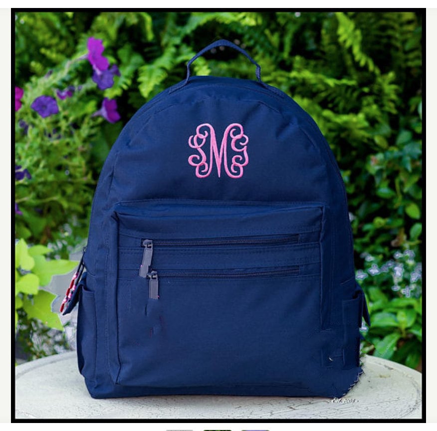 Monogrammed Backpack Personalized School Girls Back Pack