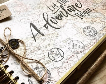 Handmade Personalised Memory Book/ Travel Scrapbook/ Photo Album/ Adventure/Guestbook/A4 Luxury