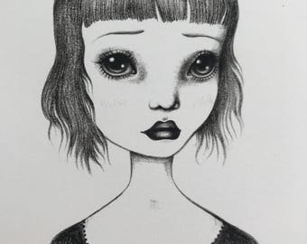 Sad Eyed Bug Eyes ~ 5x7 Art Print