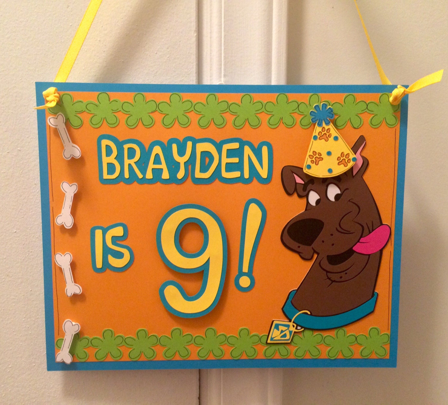 Scooby Doo Birthday Door Sign