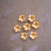 Vintage metal enamel flower beads, yellow/orange,13m, Lot of 14