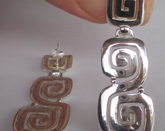 Ancient Greece Meander Sterling Silver 925 Earrings - Maiandros Design