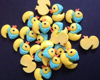 Resin Flatback Duck Embellishments 10pcs