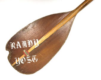 Vintage Wood Paddle Old Wooden Boat Paddle Vintage 1940s Wood Paddle Old Sawyer Wood Works Oscoda Michigan Custom Woo Paddle