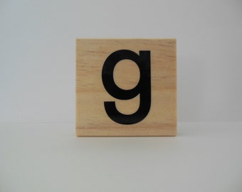 Letter g Stamp - Monogram Abloom Collection - Wood Mounted Rubber Stamp - Alphabet Letter g Stamp