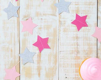 glitter paper star Garland
