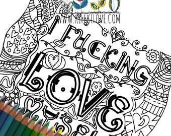 I Fucking Love Myself Printable Coloring Page