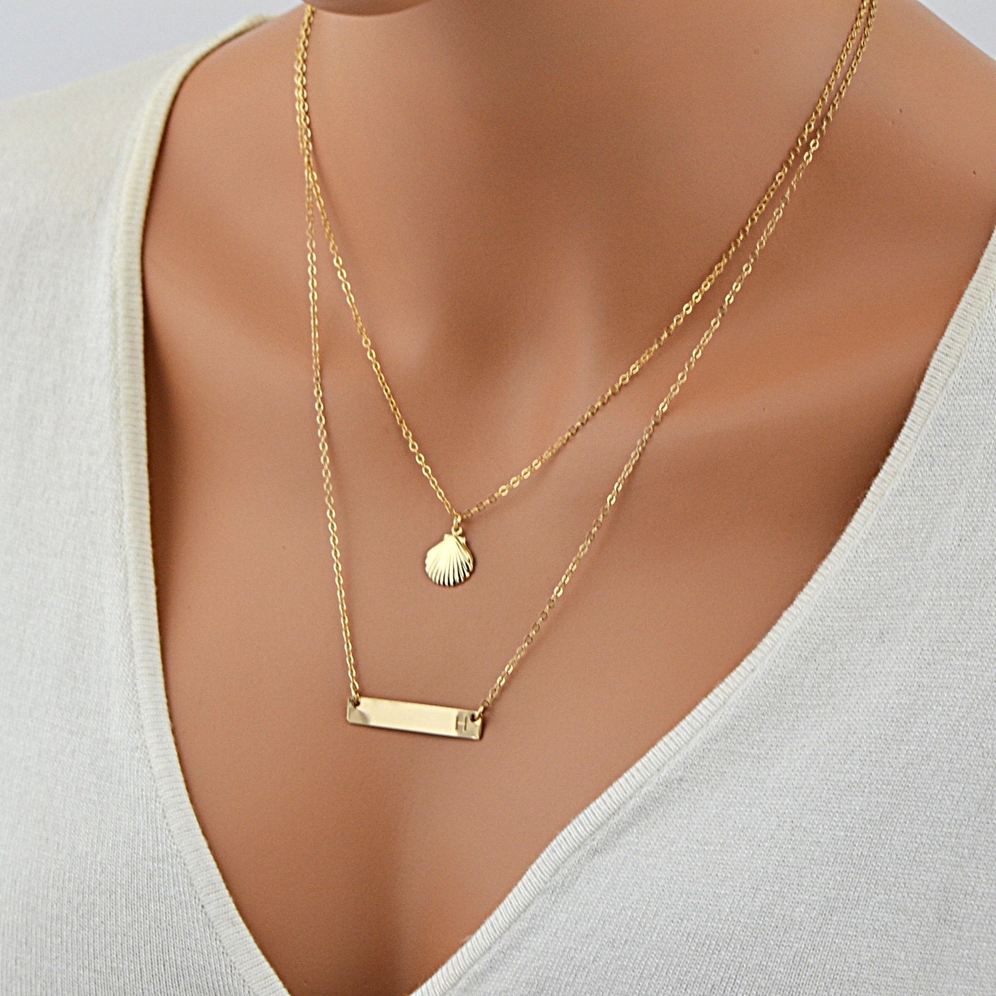 Layered Necklace Bar / Personalized Layering Necklace / Bar