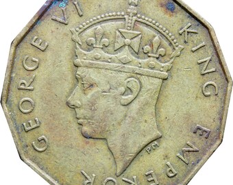 1942 Fiji George V Three Pence Coin