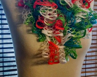 Festive Ruffled Infinity Scarf