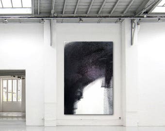 Abstract XXL modern black & white texture canvas large
