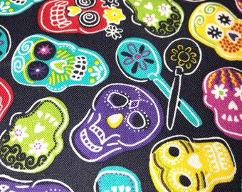 Day of the dead Dia de los muertos sugar skull cotton fabric-per yard