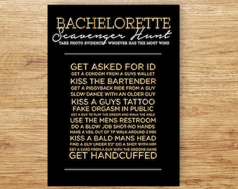 Bachelorette Scavenger Hunt, Bachelorette Game, Team Game, PRINTABLE Party Game, Girls Drinking Game, HENS GAME, Bachelorette Party Game
