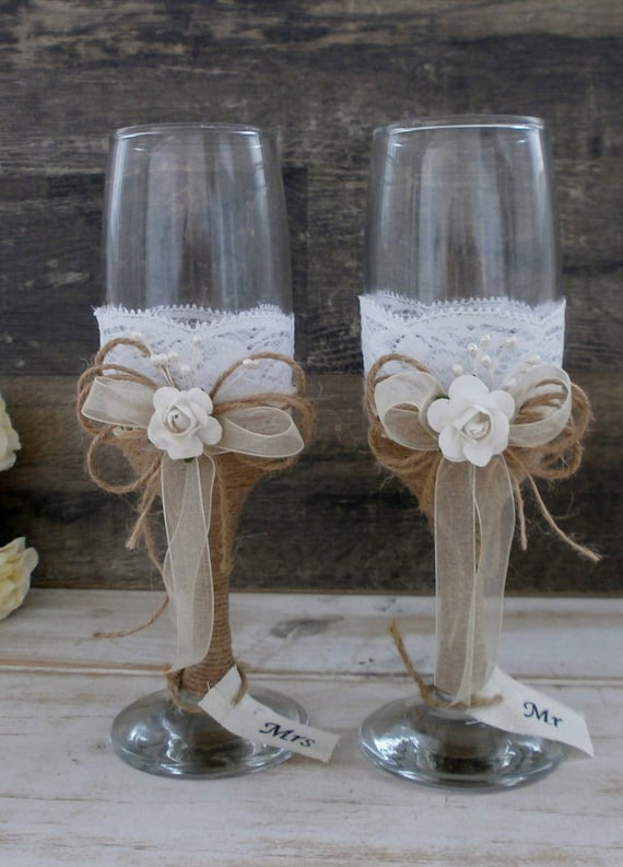 Download Wedding Glasses Toasting Flutes Champagne Glasses Burlap and