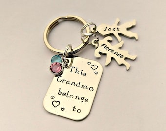 Personalised Grandma gift - Grandma keyring - This Grandma belongs - Grandma present - Grandma keychain - gift from grandkids, grandchildren