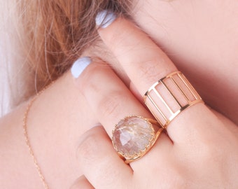 Citrine ring, gold Citrine ring, November birthstone, gemstone ring,citrine jewelry,statement ring -30013