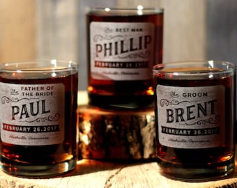 Personalized Engraved Custom Whiskey Scotch Rocks Glasses Be My Groomsmen Best Man Gifts ANY QUANTITY Groomsman Gift