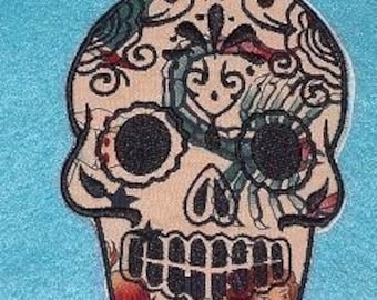 Day of the Dead, Sugar Skull EMBROIDERED patch 3