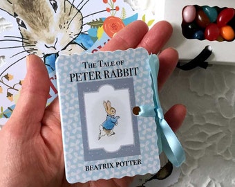 Peter Rabbit Shower Favors | Miniature Book Candy Boxes | New Baby | Boy Girl One Year Birthday | Beatrix Potter Vintage Book Cover Set 20