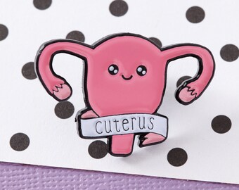 Cuterus Enamel Pin // Cuterus pin, lapel pin, uterus feminist badge // EP104