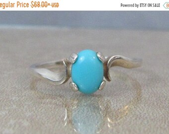 Sleeping Beauty Turquoise Ring in Sterling Silver, Genuine Turquoise Gemstone, Robin Egg Blue, Turquoise Jewelry, December Birthstone Ring