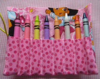 Crayon Roll Dora the Explorer Includes 8 Crayons
