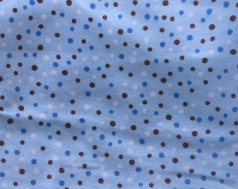 Blue Polka Dot Flannel HALF YARD
