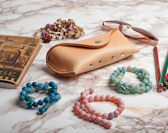 Eyeglasses case Gift for her Eyeglasses Eyeglass case Leather case Leather sunglasses case Glasses case Sunglasses holder Brown case